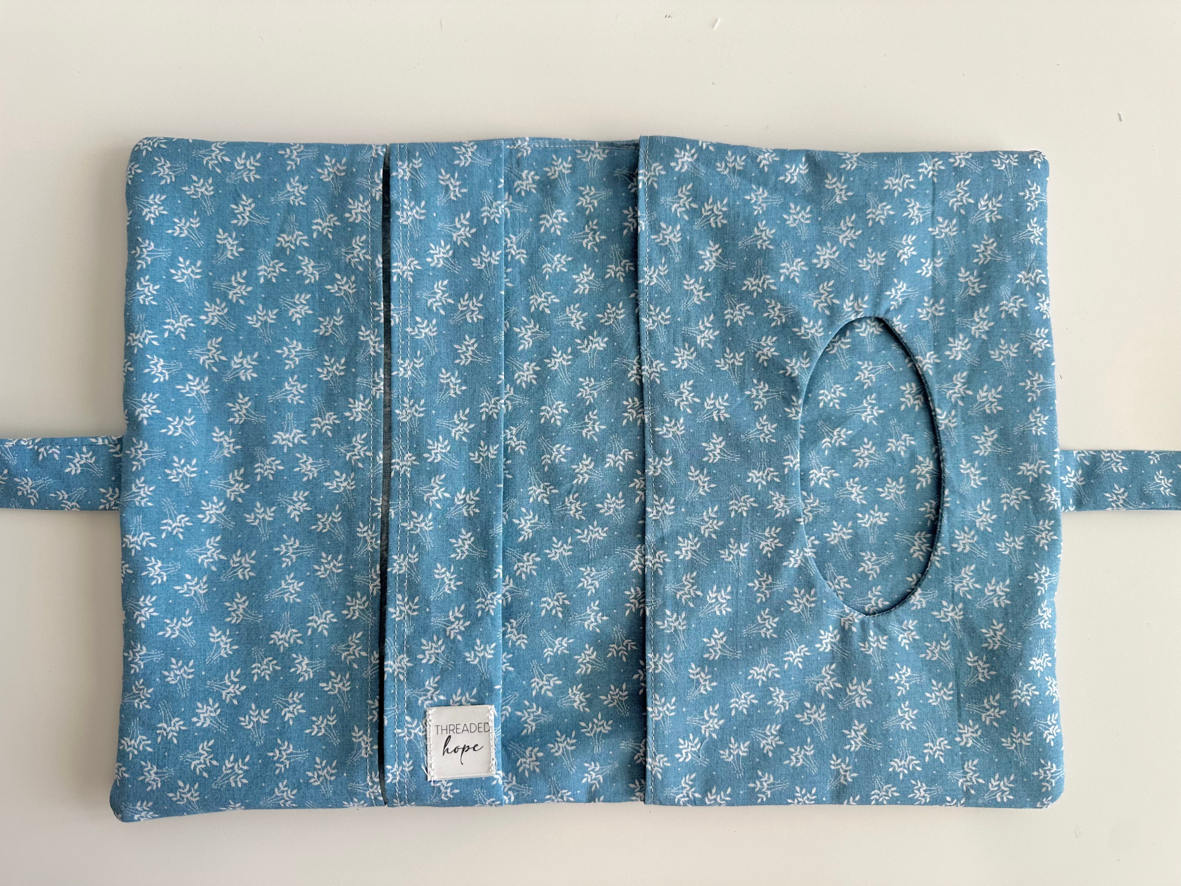 Blue Floral Cotton Diaper Clutch thumbnail 2