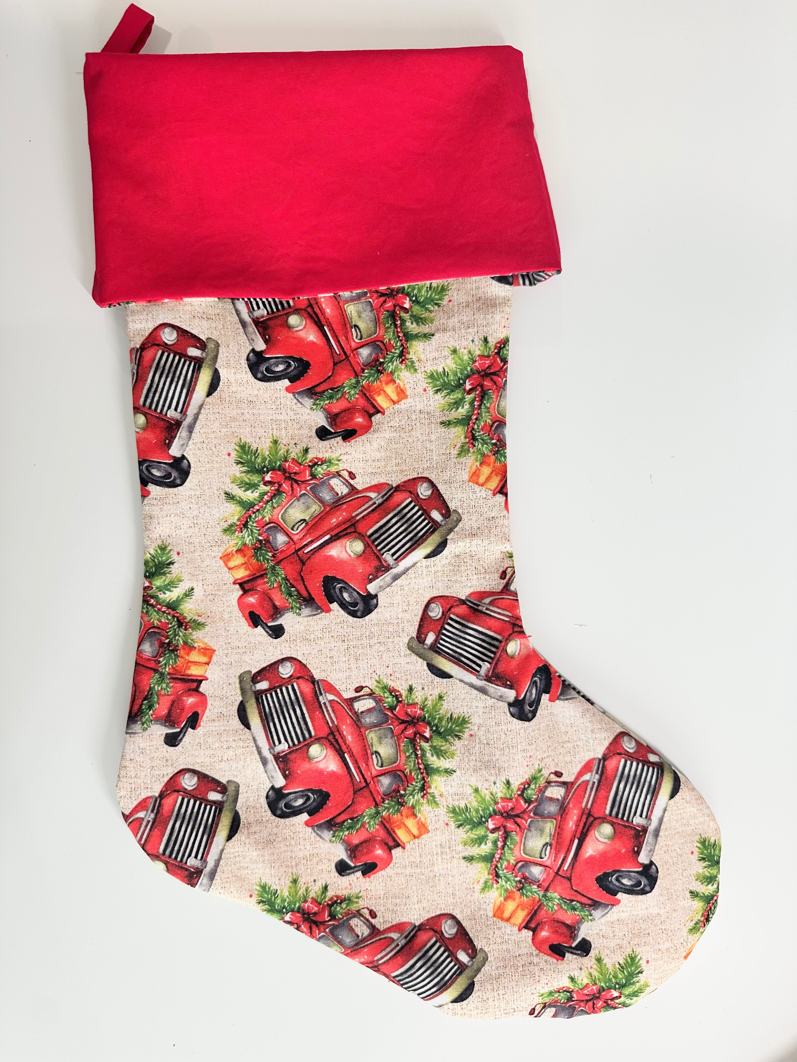 Christmas Trucks Cotton Stocking thumbnail 2