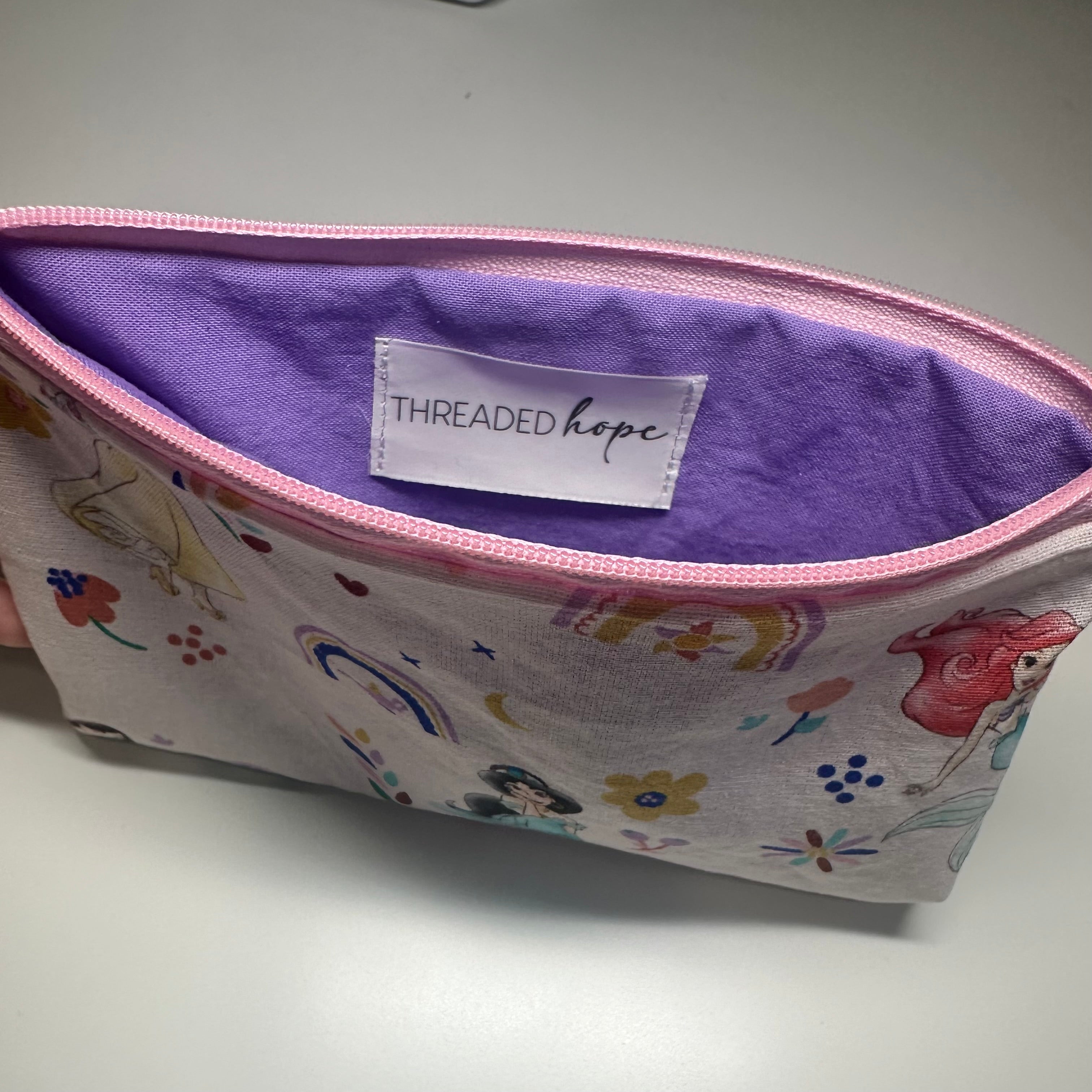 Disney Princess Cotton Zipper Pouch (7” x 4”) thumbnail 2