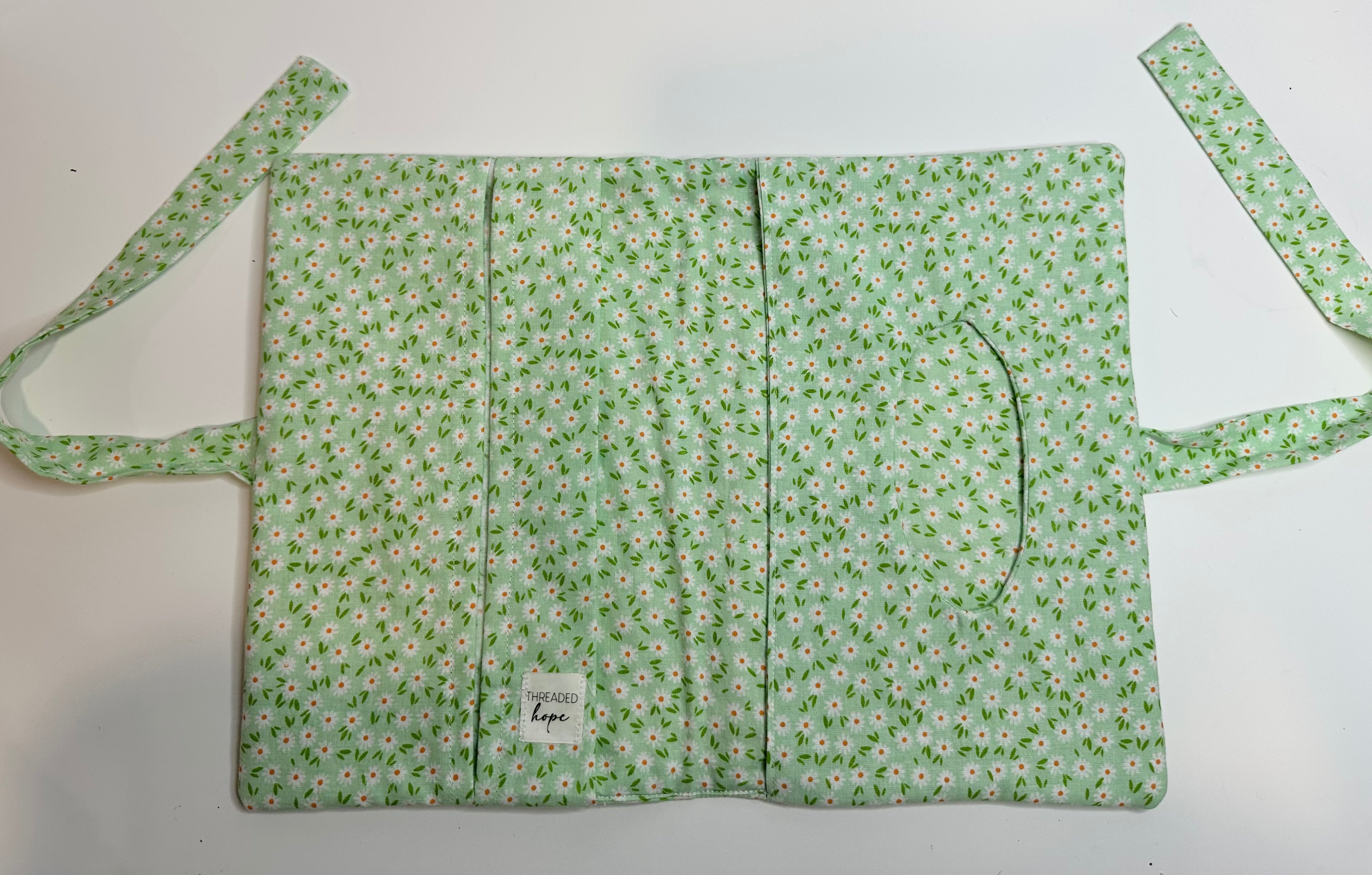 Green Floral Cotton Hand-Sewn Diaper Clutch thumbnail 2