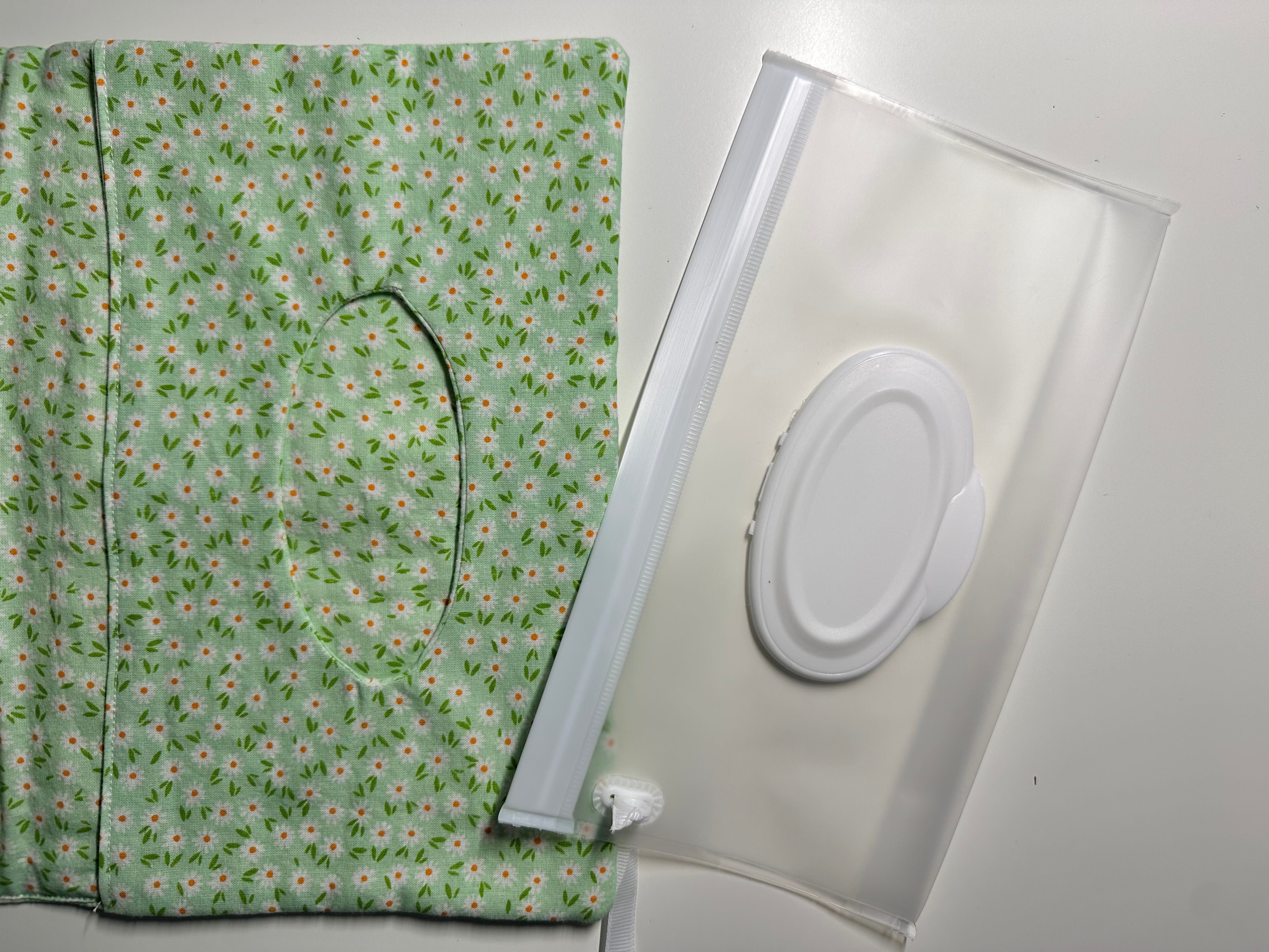 Green Floral Cotton Hand-Sewn Diaper Clutch thumbnail 3