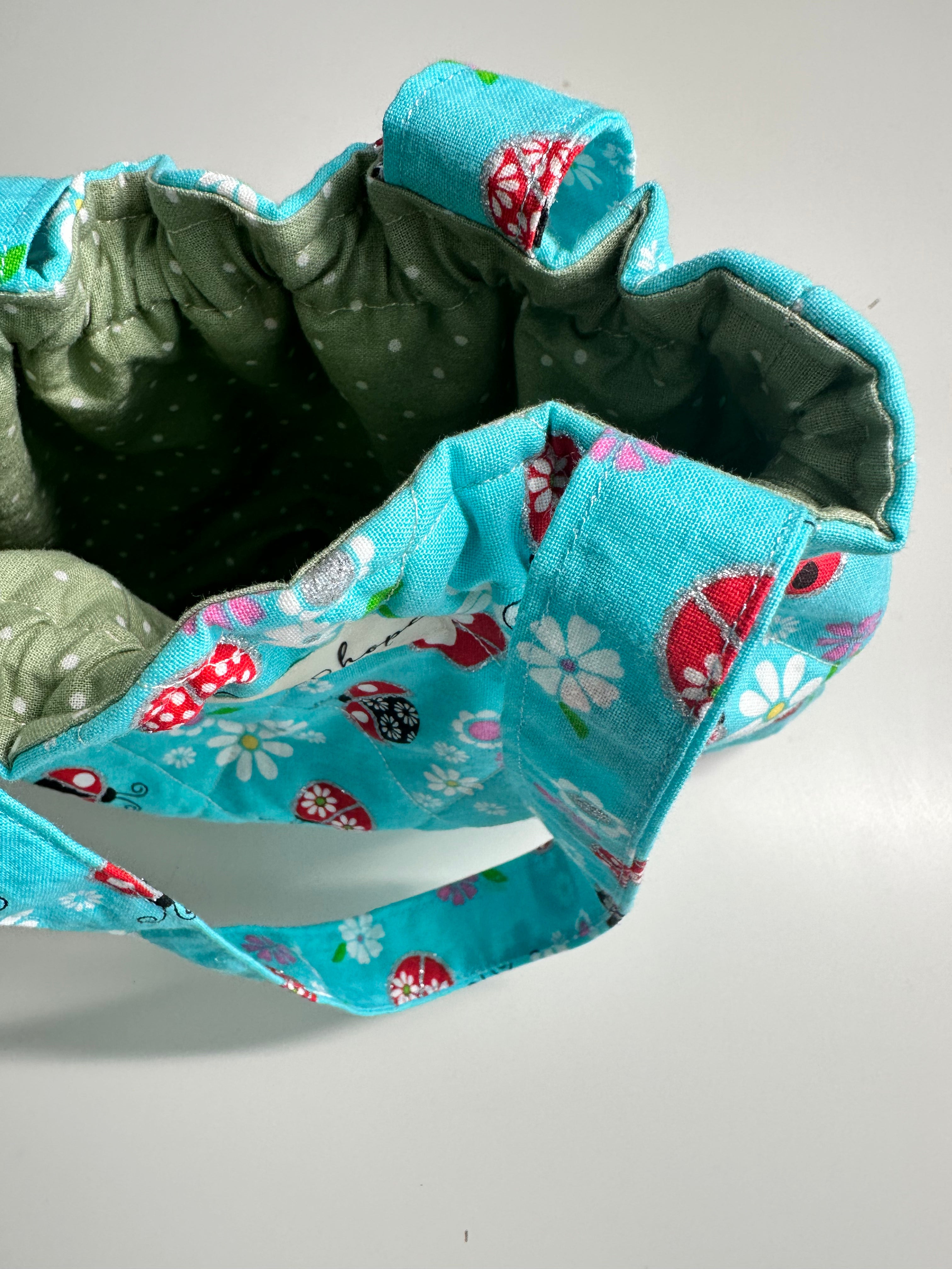 Ladybug Quilted Toddler Tote with Elastic Closure thumbnail 2