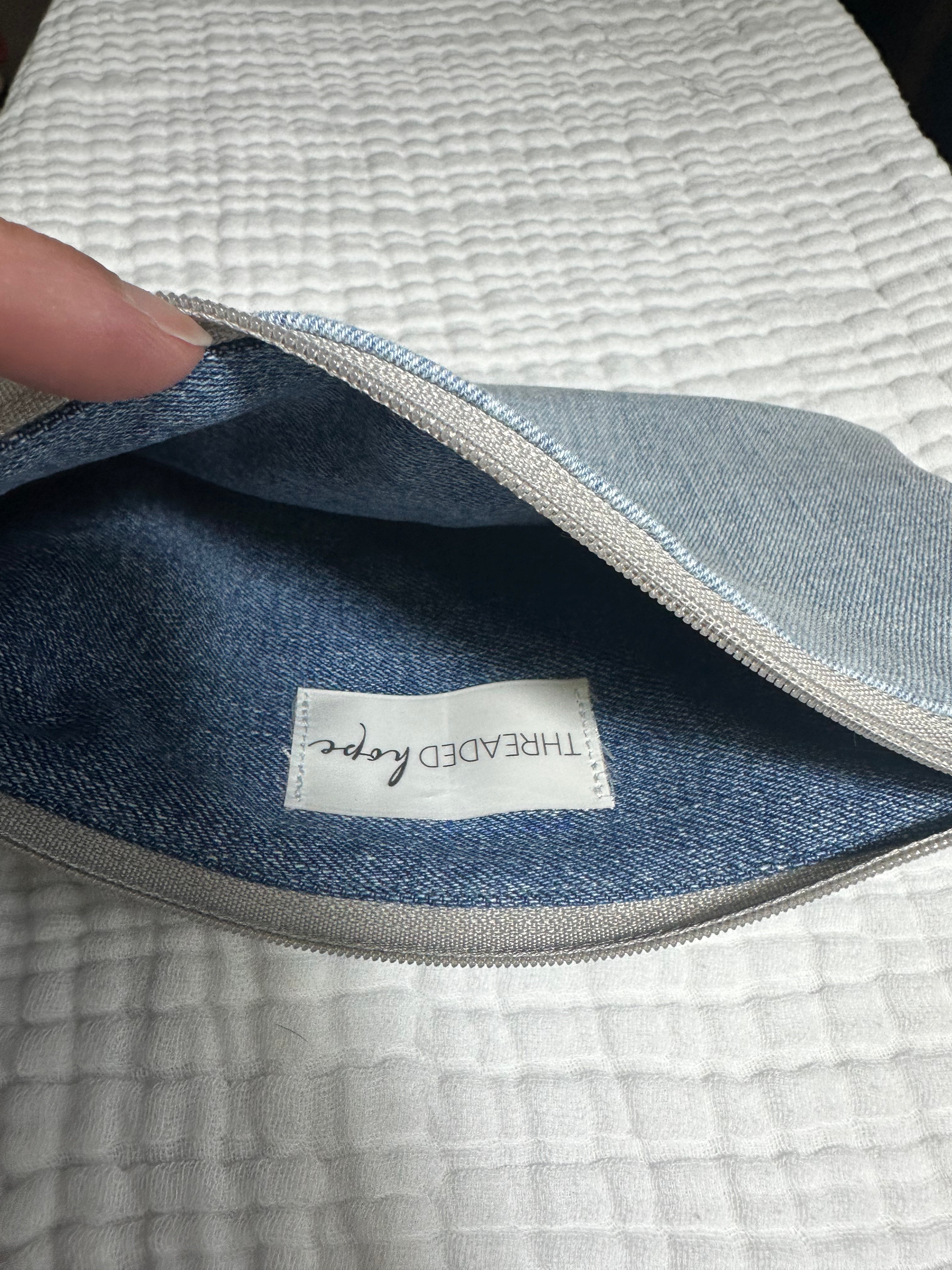 Light Blue Jean Zipper Pouch thumbnail 2