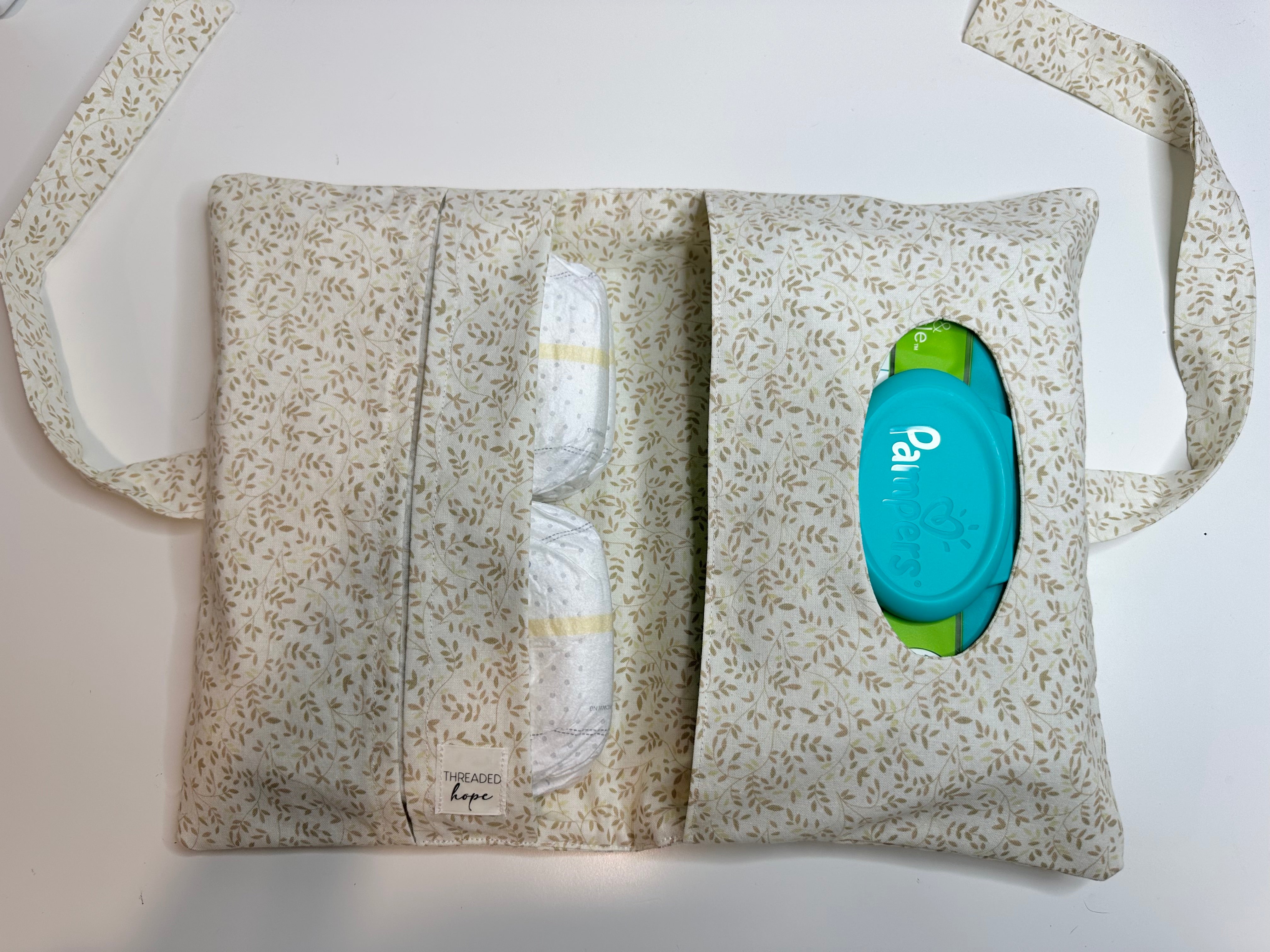 Neutral Cotton Hand-Sewn Diaper Clutch thumbnail 2