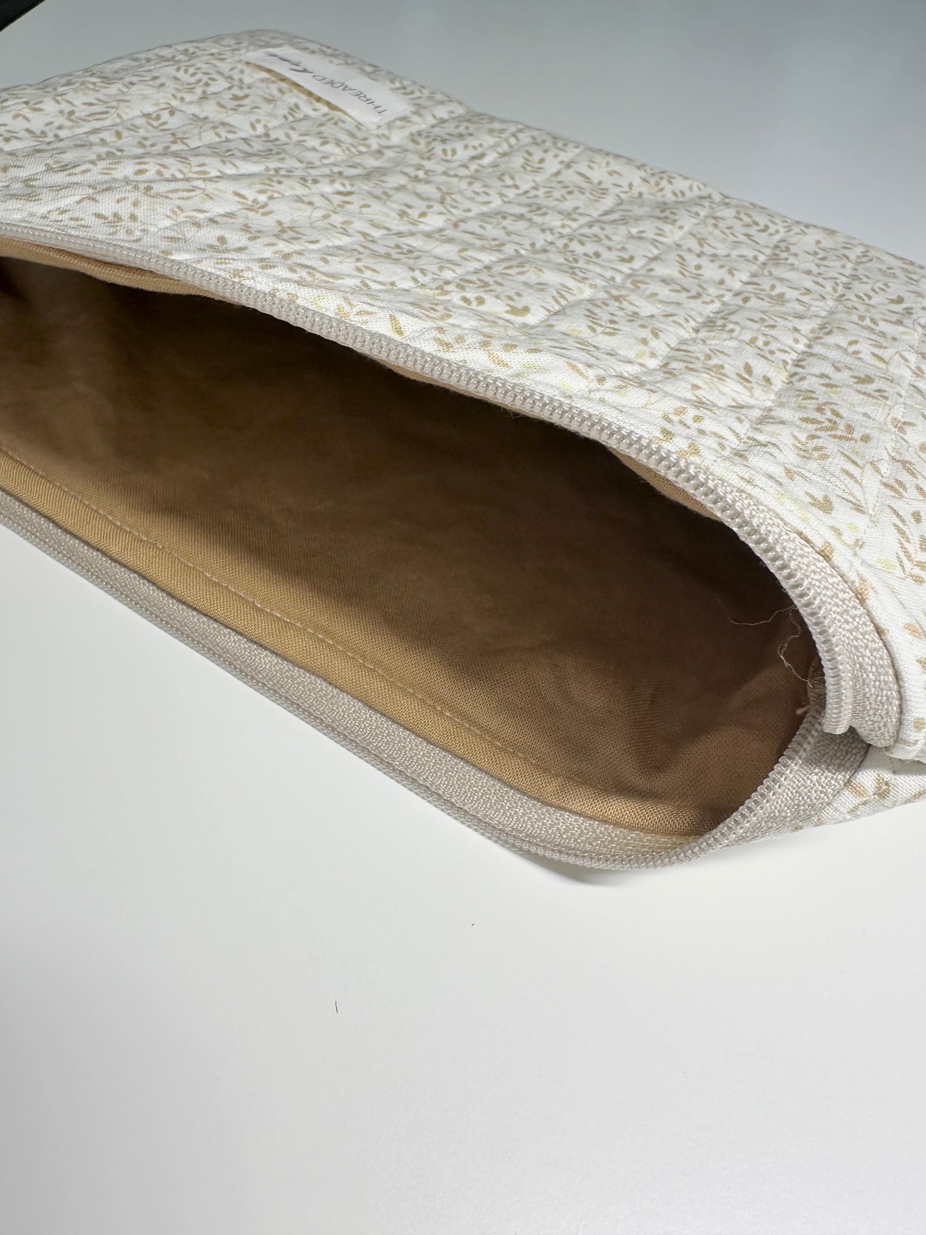 Neutral Floral Handmade Zipper Pouch-9.25”x7.5” thumbnail 2
