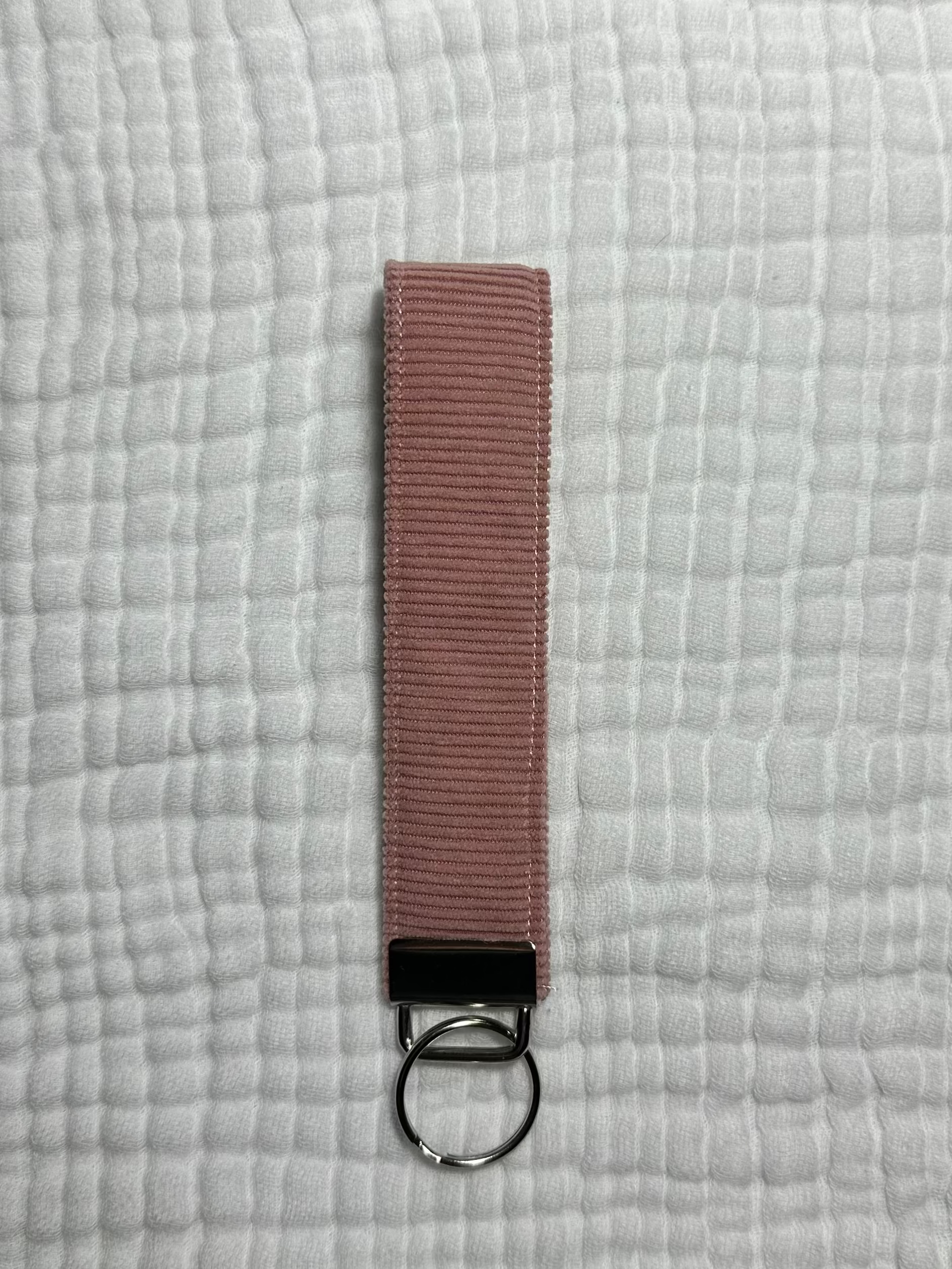 Pink Corduroy Wrislet Keychain