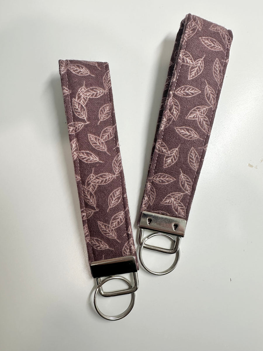 Purple Flannel Wristlet Keychain
