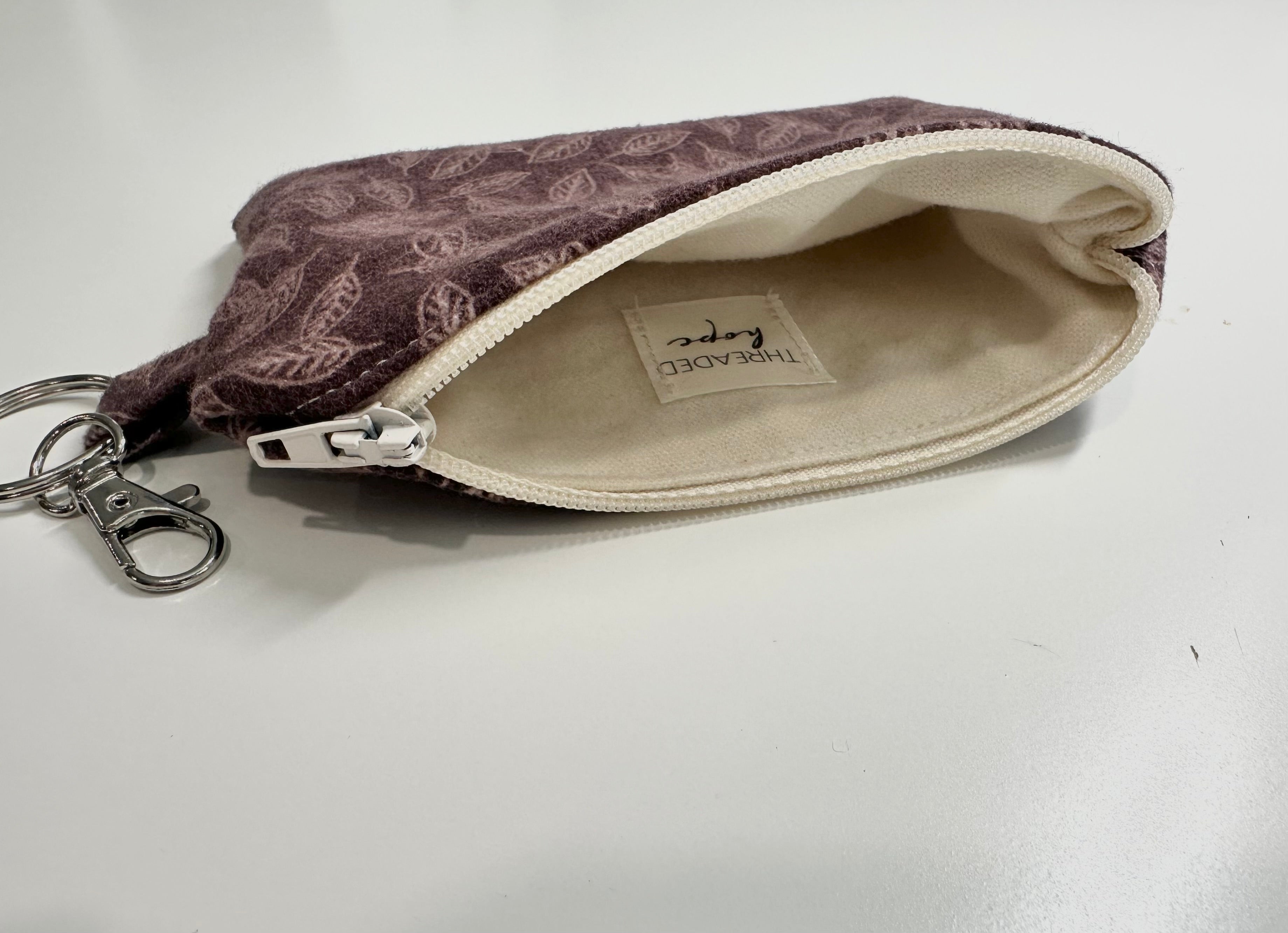 Purple Flannel Zipper Wallet Keychain thumbnail 2