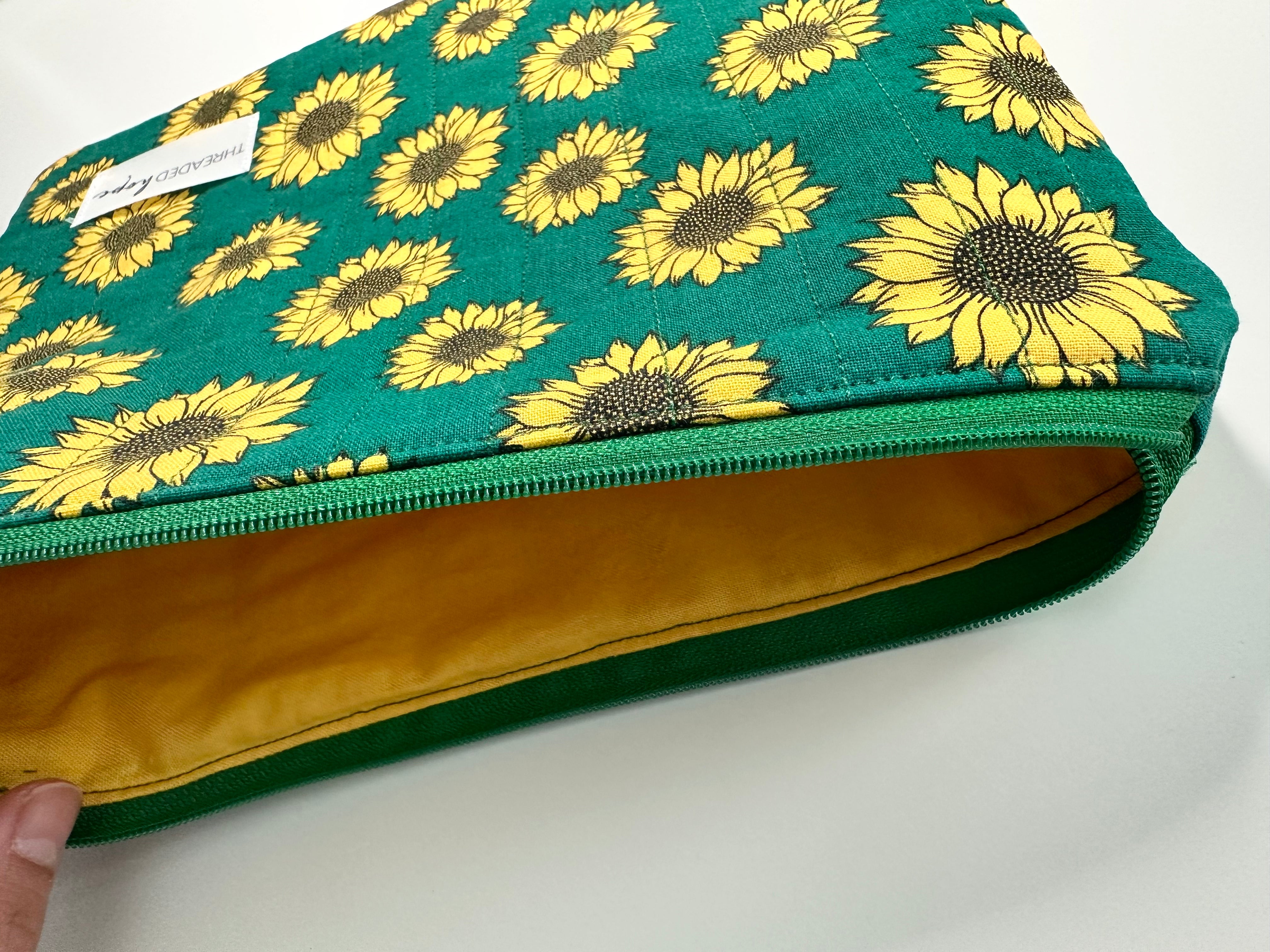 Sunflower Handmade Zipper Pouch-9.25”x7.5” thumbnail 2