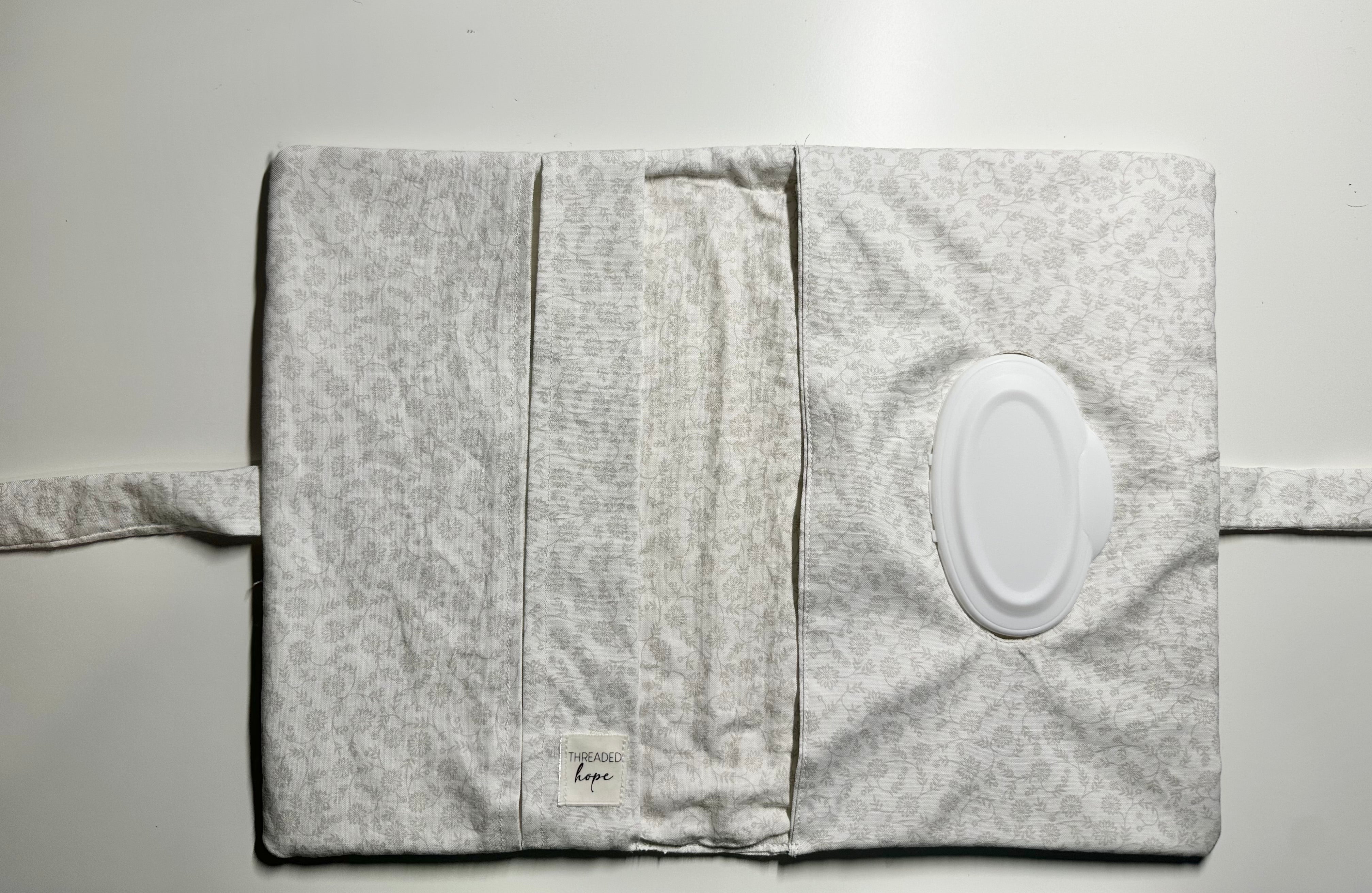 White Floral Cotton Diaper Clutch thumbnail 2