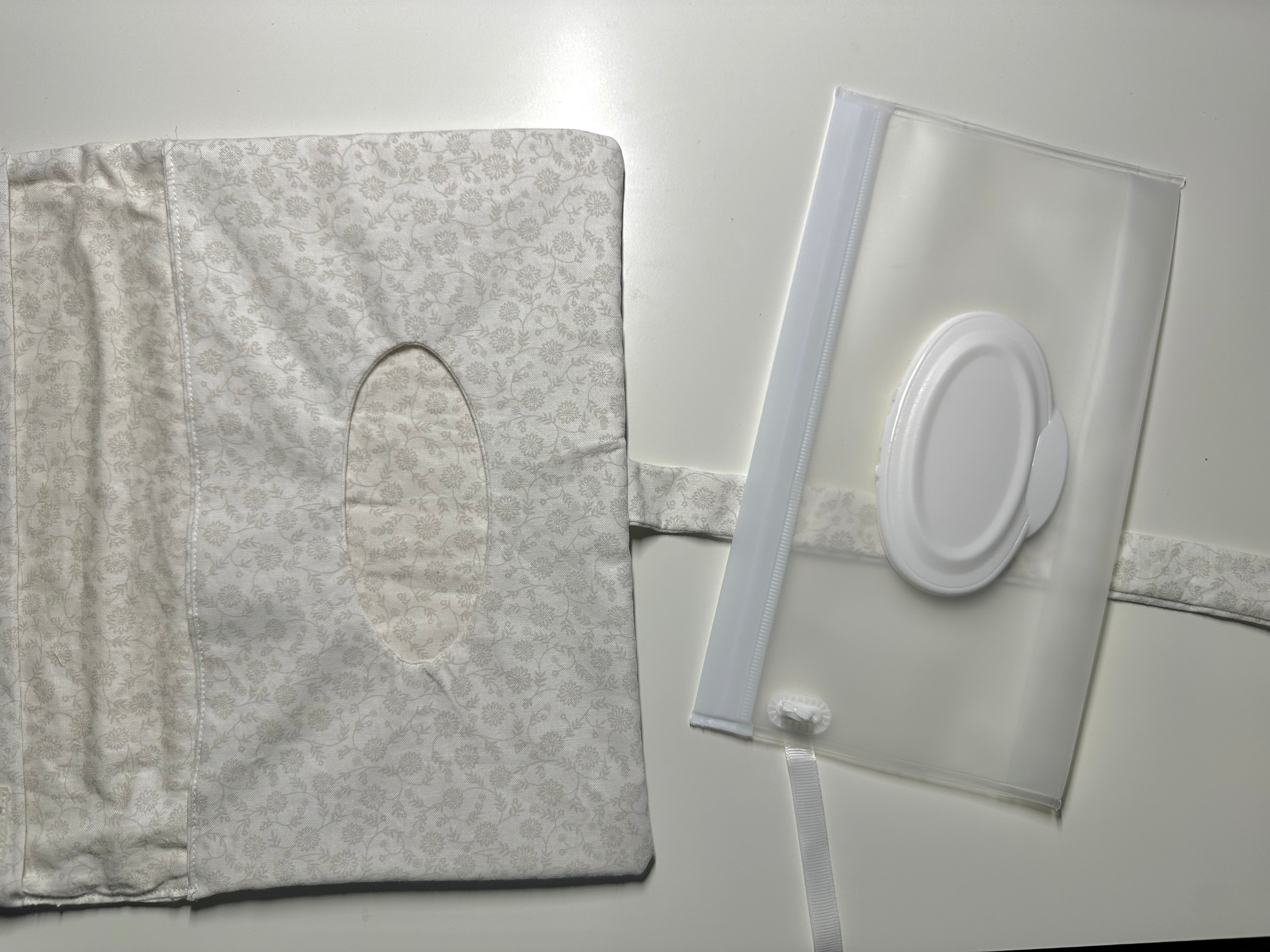 White Floral Cotton Diaper Clutch thumbnail 3