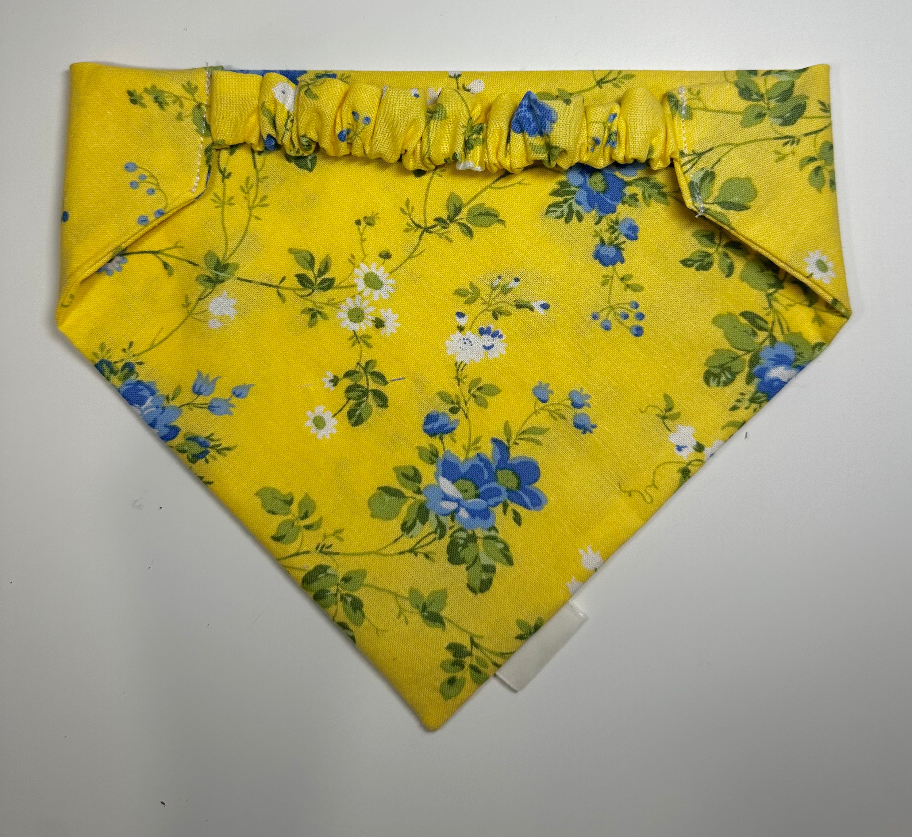 Yellow Floral Cotton Scrunch Pet Bandana thumbnail 2