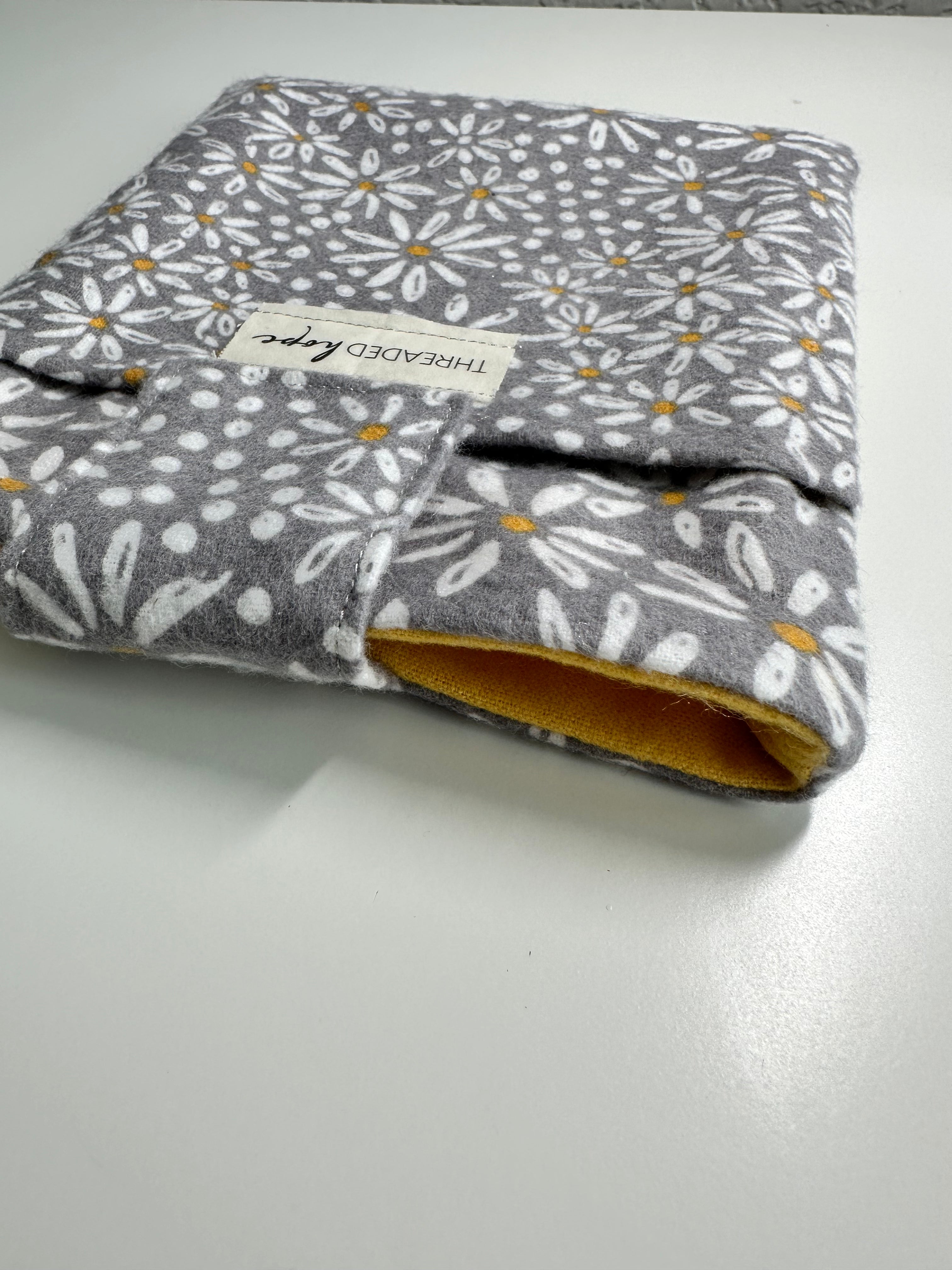 Yellow/Gray Floral Kindle PaperWhite Sleeve with Front Pocket & Velcro Enclosure thumbnail 2